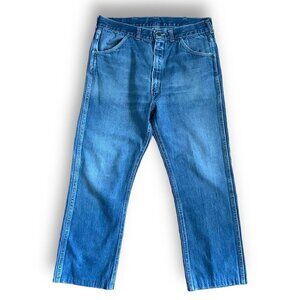 Vintage 1970s Big Yank Mens Jeans 32x26 Blue Faded Denim Straight Leg High Rise